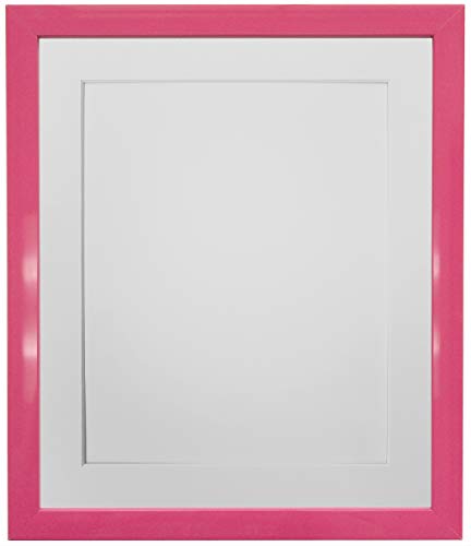 FRAMES BY POST Bilderrahmen mit weißem Passepartout, Kunststoffglas, 30 x 30 cm, Bildgröße 20,3 x 20,3 cm, Rosa von FRAMES BY POST
