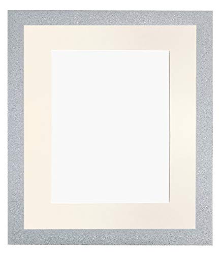 FRAMES BY POST Glitz Bilderrahmen mit elfenbeinfarbenem Passepartout, Kunststoffglas, 40,6 x 30,5 cm, Bildgröße 30,5 x 25,4 cm, Weiß von FRAMES BY POST