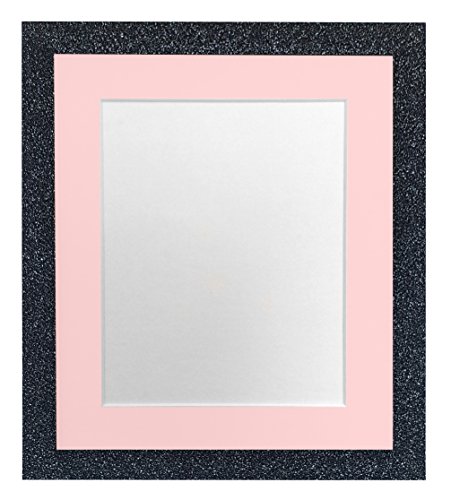 FRAMES BY POST Glitz Bilderrahmen mit pinkem Passepartout, Kunststoffglas, 61 x 45,7 cm, Bildgröße 45,7 x 30,5 cm, Anthrazit von FRAMES BY POST