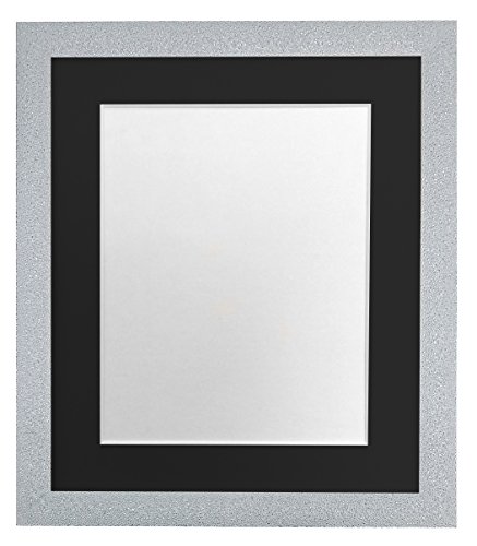 FRAMES BY POST Glitz Bilderrahmen mit schwarzem Passepartout, 35,6 x 27,9 cm, Bildgröße 25,4 x 20,3 cm, Kunststoffglas, Weiß von FRAMES BY POST