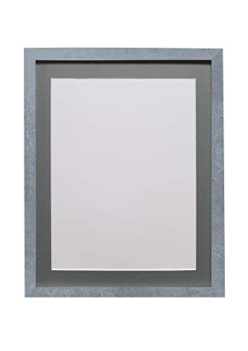 FRAMES BY POST H7 Bilderrahmen Mineral Grau mit dunkelgrauem Passepartout 35,6 x 27,9 cm Bildgröße A4 von FRAMES BY POST