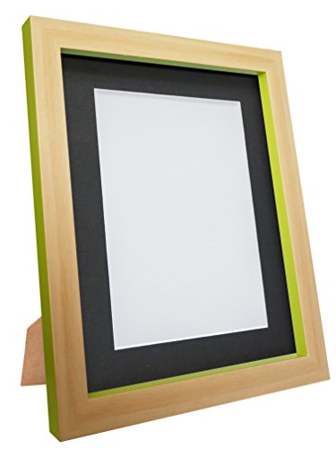 FRAMES BY POST MAGNUSBEEGRNWITHBLKMT1812148 Magnus Bilderrahmen, Recycelter Kunststoff, Buche und Grün mit schwarzem Passepartout, 18 x 12 Image Size 14 x 8-Inch von FRAMES BY POST