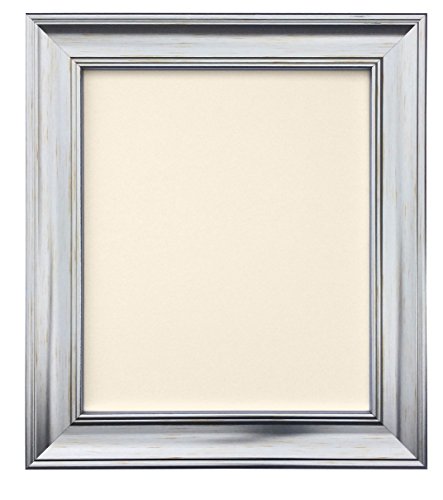 FRAMES BY POST Scandi Bilderrahmen, Antik-Look, mit elfenbeinfarbener Rückwand, 35,6 x 27,9 cm, silberfarben von FRAMES BY POST