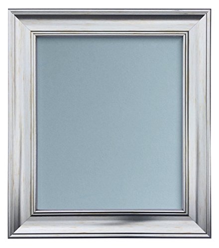 FRAMES BY POST Scandi Bilderrahmen mit blauer Rückwand, 25,4 x 25,4 cm, silberfarben von FRAMES BY POST