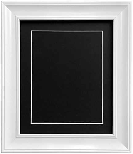 FRAMES BY POST Scandi Vintage Bilderrahmen mit schwarzem Passepartout und Rückwand, 40 x 50 cm, für Bildgröße A3, Weiß von FRAMES BY POST