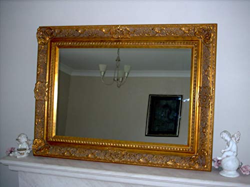 FRAMES BY POST Shabby Chic Mirrors Wandspiegel, Elisabethanischer Stil, hochwertig, Pilkington-Glas, groß, 102 x 77 cm, mit riesigem Rahmen 12,7 cm von FRAMES BY POST