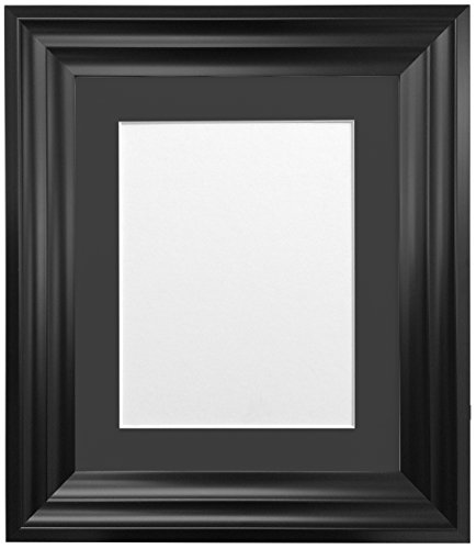 Frames By Post Firenza matt Wanderjacke RMP010 schwarzer Bilderrahmen mit Passepartout, plastik, Black Mount, 40 x 50 cm Pic Size A3 (Plastic Glass) von FRAMES BY POST