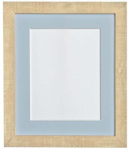 Frames by Post 10 x 10 cm, Deep, Körnung Bilderrahmen mit Passepartout, Blau/Grau Für 20,3 x 20,3 cm, Bildgröße, Hellbraun von FRAMES BY POST