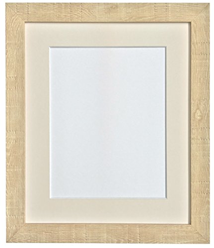 Frames by Post 14 x 8 Zoll, Körnung Bilderrahmen, mit Passepartout, elfenbeinfarben, 10 Stück x 4 cm, Bildgröße, Hellbraun von FRAMES BY POST