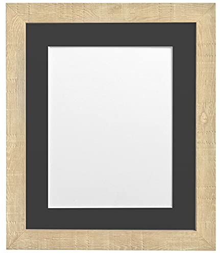 Frames by Post Bilder-/Fotorahmen, A4, Holzmaserung, mit Passepartout, Schwarz, für 10 x 15 cm Bilderrahmen, Hellbraun von FRAMES BY POST