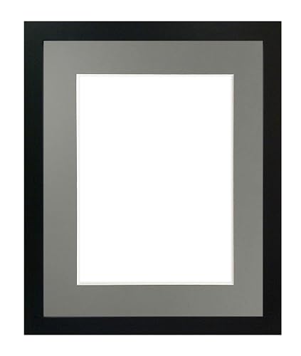 Q7 Bilderrahmen mit schwarzer Esche und Passepartout in Weiß, Schwarz, Elfenbein, Rosa, Blau, Hellgrau und Dunkelgrau von FRAMES BY POST