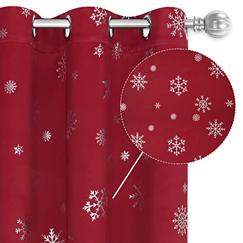 FRAMICS Schneeflocke Foliendruck Weihnachtsvorhänge, thermisch isolierte Verdunkelungsvorhänge für Wohnzimmer und Schlafzimmer, Weihnachten Ösen Fenstervorhänge, Vorhänge, Rot, 2er-Set Paneele FRAMICS Schneeflocke Foliendruck Weihnachtsvorhänge, thermisch isolierte Verdunkelungsvorhänge für Wohnzimmer und Schlafzimmer, Weihnachten Ösen Fenstervorhänge, Vorhänge, Rot, 2er-Set Paneele von FRAMICS