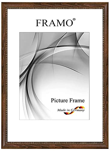 FRAMO Barock Bilderrahmen 15 x 21 cm aus Massivholz | Braun-Gold | Farbe/Größe wählbar | Retro Vintage Antik Rahmen N°113 von FRAMO