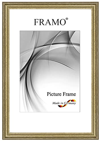 FRAMO Barock Bilderrahmen 30 x 55 cm aus Massivholz | Alt-Silber | Farbe/Größe wählbar | Retro Vintage Antik Rahmen N°085 von FRAMO