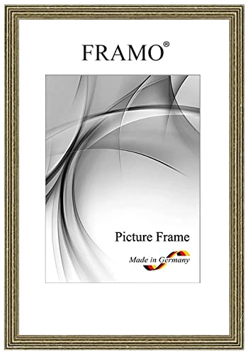 FRAMO Barock Bilderrahmen Barock Antik 31 x 41 cm aus Massivholz | Alt-Silber | Farbe/Größe wählbar | Retro Vintage Antik Rahmen N°088 von FRAMO