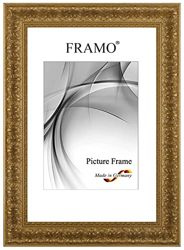 FRAMO Barock Bilderrahmen Barock Rokoko 90 x 130 cm aus Massivholz | Alt-Gold | Farbe/Größe wählbar | Retro Vintage Antik Rahmen N°094 von FRAMO