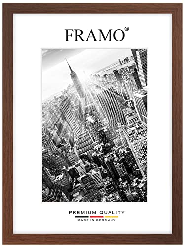 FRAMO Holz Bilderrahmen 21 x 45 cm nach Maß - Wenge Braun | Größe wählbar | inkl. entspiegeltes Acrylglas | Rahmen für Puzzle | Foto | Poster von FRAMO