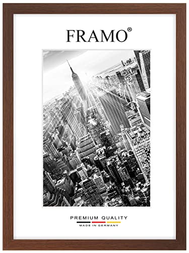 FRAMO Holz Bilderrahmen 25 x 75 cm nach Maß - Wenge Braun | Größe wählbar | inkl. entspiegeltes Acrylglas | Rahmen für Puzzle | Foto | Poster von FRAMO