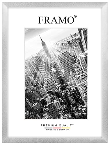 FRAMO Holz Bilderrahmen 26 x 66 cm nach Maß - Alu Criss Cross | Größe wählbar | inkl. entspiegeltes Acrylglas | Rahmen für Puzzle | Foto | Poster von FRAMO