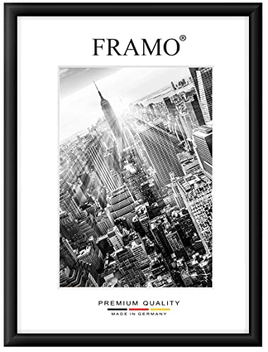 FRAMO Holz Bilderrahmen 48 x 68 cm nach Maß - Schwarz Matt | Größe wählbar | inkl. entspiegeltes Acrylglas | Rahmen für Puzzle | Foto | Poster von FRAMO