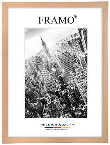 FRAMO Holz Bilderrahmen 61 x 122 cm nach Maß - Buche | Größe wählbar | inkl. entspiegeltes Acrylglas | Rahmen für Puzzle | Foto | Poster von FRAMO