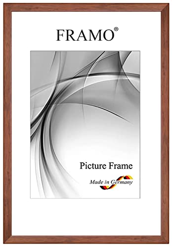 FRAMO Holz Bilderrahmen Schmal 17 x 22 cm aus Massivholz | Braun Wenge | Farbe/Größe wählbar | Rahmen für Poster | Puzzle | Foto collage N°076 von FRAMO