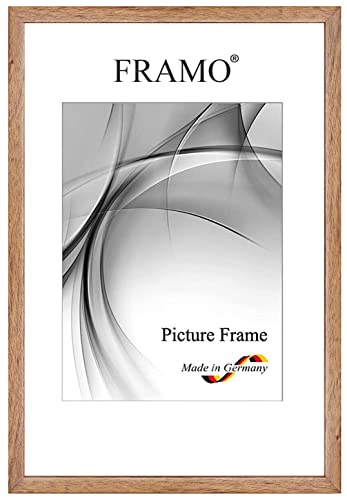 FRAMO Holz Bilderrahmen Schmal 55 x 70 cm aus Massivholz | Rustikal-Braun | Farbe/Größe wählbar | Rahmen für Poster | Puzzle | Foto collage N°079 von FRAMO