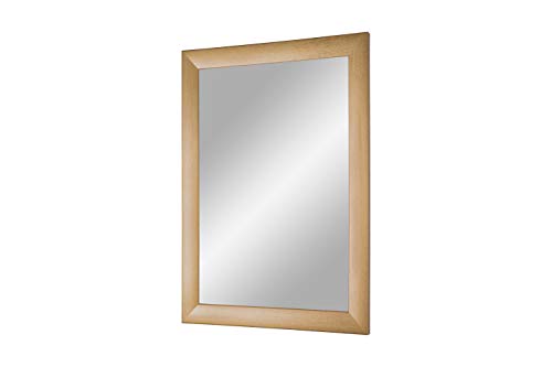 FRAMO Trend 35 - Wandspiegel 100x50 cm mit Rahmen (Gold gewischt), Spiegel nach Maß mit 35 mm breiter MDF-Holzleiste - Maßgefertigter Spiegelrahmen inkl. Spiegel und Stabiler Rückwand mit Aufhängern von FRAMO