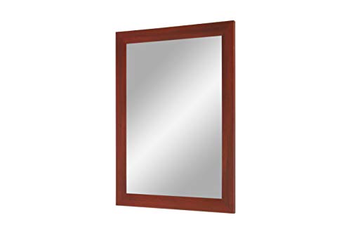FRAMO Trend 35 - Wandspiegel 40x120 cm mit Rahmen (Rot gewischt), Spiegel nach Maß mit 35 mm breiter MDF-Holzleiste - Maßgefertigter Spiegelrahmen inkl. Spiegel und Stabiler Rückwand mit Aufhängern von FRAMO