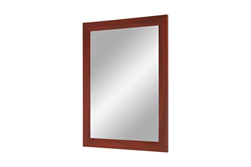 FRAMO Trend 35 - Wandspiegel 40x60 cm mit Rahmen (Rot gewischt), Spiegel nach Maß mit 35 mm breiter MDF-Holzleiste - Maßgefertigter Spiegelrahmen inkl. Spiegel und Stabiler Rückwand mit Aufhängern von FRAMO