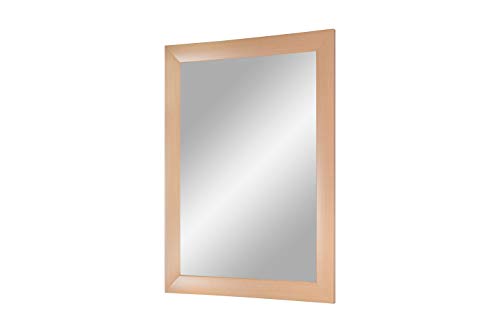 FRAMO Trend 35 - Wandspiegel 45x45 cm mit Rahmen (Ahorn), Spiegel nach Maß mit 35 mm breiter MDF-Holzleiste - Maßgefertigter Spiegelrahmen inkl. Spiegel und Stabiler Rückwand mit Aufhängern von FRAMO