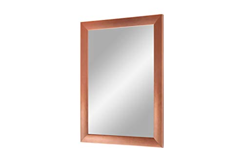 FRAMO Trend 35 - Wandspiegel 55x145 cm mit Rahmen (Kupfer), Spiegel nach Maß mit 35 mm breiter MDF-Holzleiste - Maßgefertigter Spiegelrahmen inkl. Spiegel und Stabiler Rückwand mit Aufhängern von FRAMO