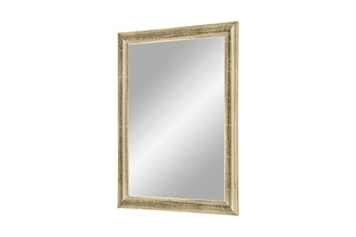 FRAMO Trend 35 - Wandspiegel 60x150 cm mit Rahmen (Silber Leaf), Spiegel nach Maß mit 35 mm breiter MDF-Holzleiste - Maßgefertigter Spiegelrahmen inkl. Spiegel und Stabiler Rückwand mit Aufhängern von FRAMO