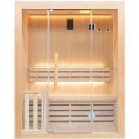 Sense 3-Sitzer traditionelle finnische Sauna France Sauna mit Zubehörpaket und Glasfront von FRANCE SAUNA