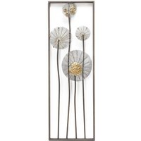 3D Wandbild Flowers aus Metall, 30x90 cm, Wandschmuck, Wanddeko von DEKOLEIDENSCHAFT