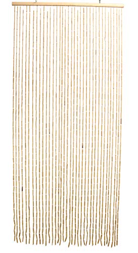 FRANK FLECHTWAREN Fadenvorhang Bambus, Vorhang, Türvorhang, Bambusvorhang Tropical, Raumtrenner GH 200 cm, Breite 90 cm von FRANK FLECHTWAREN