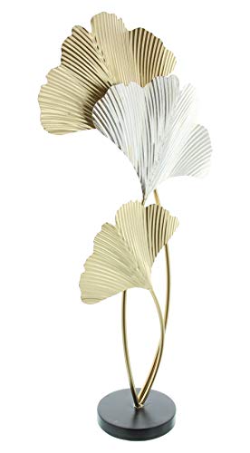 FRANK FLECHTWAREN Dekofigur aus Metall, Gold & Silber, Blumenfigur, Deko, Ginkgo, Metalldeko Ginkgo Höhe ca. 61 cm von FRANK FLECHTWAREN