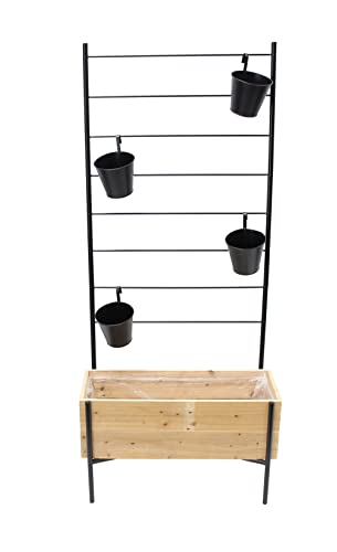 FRANK FLECHTWAREN Blumenleiter, Blumentöpfe, Pflanzleiter, Planztöpfe, Pflanzer Metallgerüst Pflanzkasten 60 x 23 x 20 cm, GH 137 cm vielseitig einsetzbar, von FRANK FLECHTWAREN