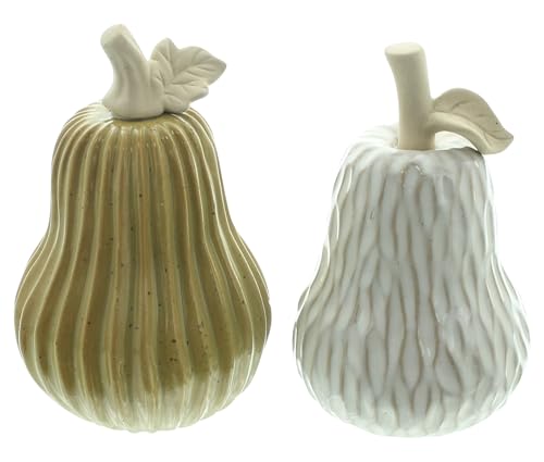 FRANK FLECHTWAREN Dekokürbis Struktur, 2er Set, Porzellan Maße: Höhe 14 cm von FRANK FLECHTWAREN