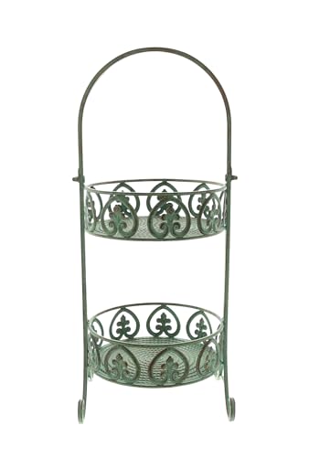 FRANK FLECHTWAREN Etagere Ornamente, Metall Maße: Ablage Ø 26 x 8 cm, GH 67 cm, einfache Selbstmontage von FRANK FLECHTWAREN