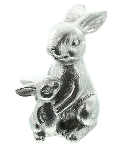 FRANK FLECHTWAREN Osterdeko Hasenmutter mit Kind, Dekofigur aus Polyresin,Hase, ca.17,5 x 11 x 21,5 cm von FRANK FLECHTWAREN