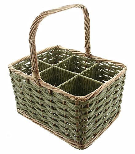 FRANK FLECHTWAREN Flaschenkorb "Weidengeflecht", für 6 Flaschen, 36 x 27 x 21 cm, GH 40 cm, praktischer Begleiter von FRANK FLECHTWAREN