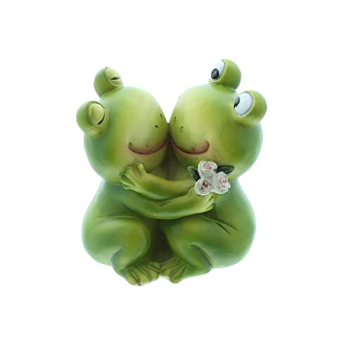 FRANK FLECHTWAREN Frosch, Dekofigur aus Polyresin, Froschpaar Kuss ca.Höhe 8 cm von FRANK FLECHTWAREN