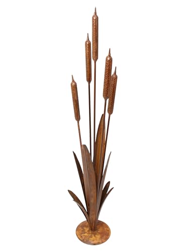 FRANK FLECHTWAREN Gartendeko Schilf, Metall, Rostfinish Maße: Höhe 91 cm von FRANK FLECHTWAREN