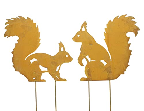 FRANK FLECHTWAREN Gartendekoration Rost, Gartenstecker Eichhörnchen, im 2er Set von FRANK FLECHTWAREN