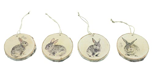 Hänger Hasenfreunde im 4er Set, Dekohänger, Osterfigur Ø 9 cm von FRANK FLECHTWAREN