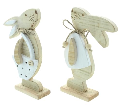 FRANK FLECHTWAREN Hase Hansi & Franzi, 2er Set, Holz, recycelt, teilweise lackiert, Jute Maße: ca. Höhe 24 cm FRANK FLECHTWAREN Hase Hansi & Franzi, 2er Set, Holz, recycelt, teilweise lackiert, Jute Maße: ca. Höhe 24 cm von FRANK FLECHTWAREN