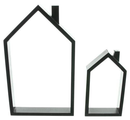 FRANK FLECHTWAREN Haus Black, 2er Set, Holz Maße: Höhe 18 cm, 29 cm von FRANK FLECHTWAREN