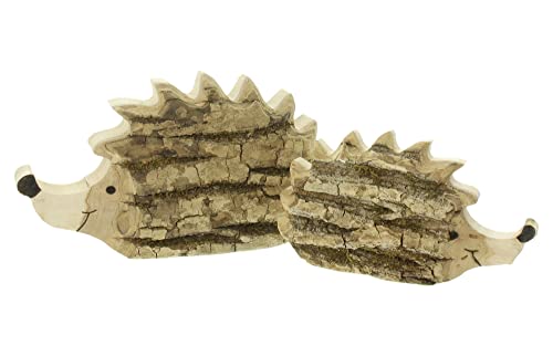 FRANK FLECHTWAREN Holzdeko Igel, 2er Set, Maße: 18 x 10 cm, 23 x 13 cm von FRANK FLECHTWAREN