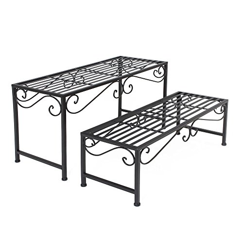 FRANK FLECHTWAREN Metall-Bank Ranken, 2er Set, Maße: 64 x 24 x 25 cm, 68 x 28 x 40 cm von FRANK FLECHTWAREN